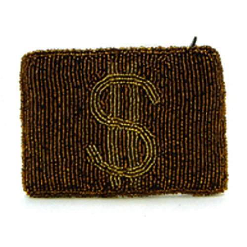 Dollar Sign, Gold on Brown (Rectangle)