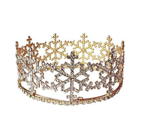 Crown- Snowflakes with crosses, large -gold ( 12cm)