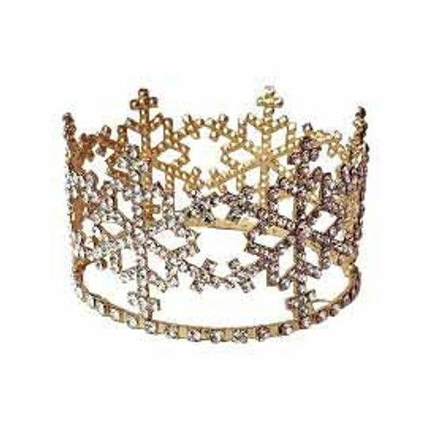 Hair Crown- Snowflakes with crosses- gold (8 cm)