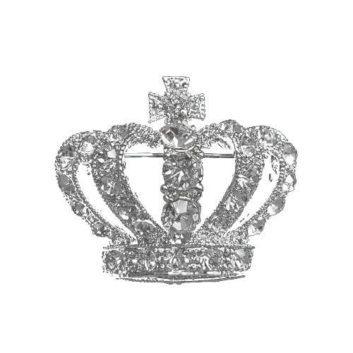 Brooch - Crown with Cross (3.5cm)