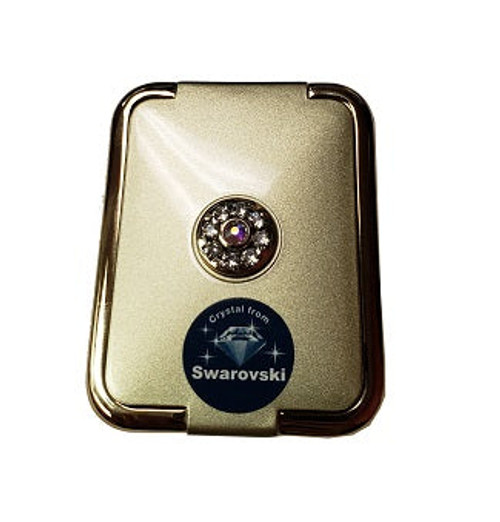 Pillbox- Gold rectangle with swarovski crystal