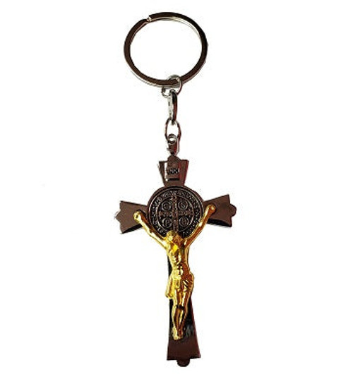 Keychain- Large cross with Jesus ( colour options)