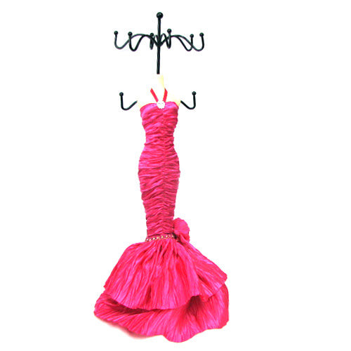 Jewelry Stand - Pink ruffled dress