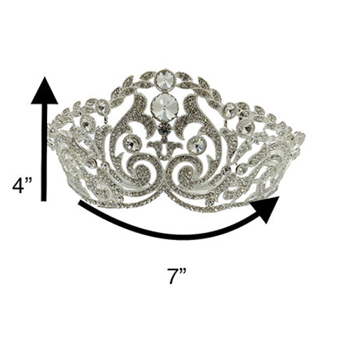 Large hair tiara- leaves around top with swirls