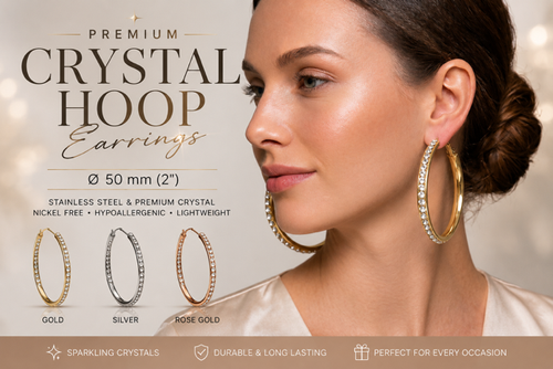 Crystal Hoop Earring Diameter 50mm-2"