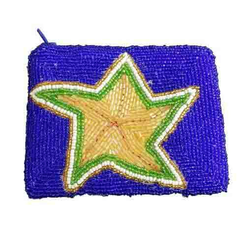 Gold star on blue background