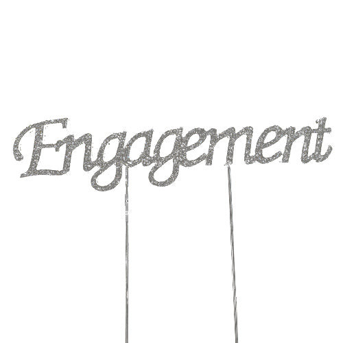 Cake topper - Engagement  silver or gold