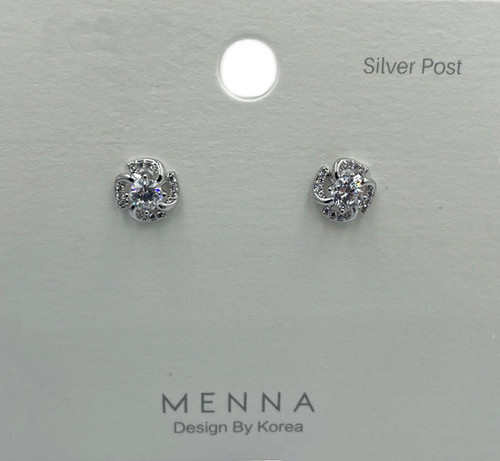 Earring- Flower studs with silver post