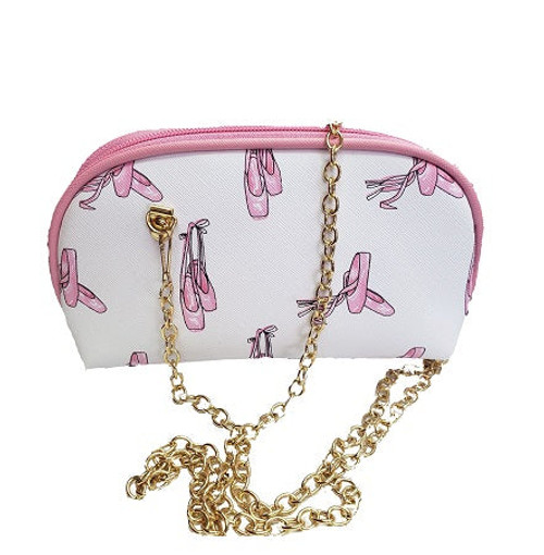 Purse- ballet slippers  pink with gold chain strap