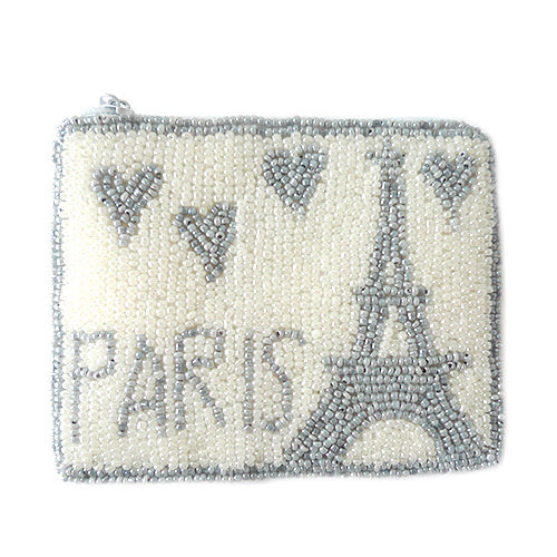 Eiffel Tower with hearts, white/grey