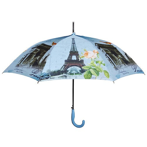 Umbrella- Eiffel Tower and Arc de Triomphe /blue