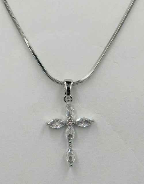 Marquise Crystal Cross Necklace
