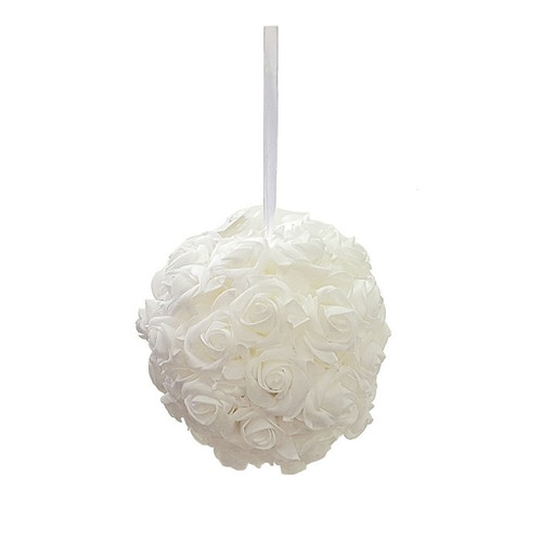 Wedding hanging flower ball covered in foam roses