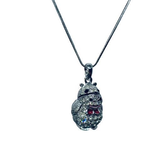 Necklace - Hippo with bow