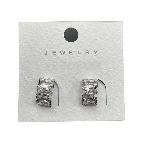 Clip earrings- Crystal bar cuffs