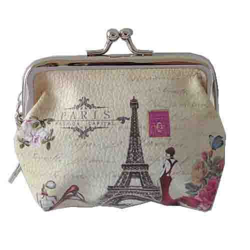 Coin Purse - Eiffel tower, red dress, roses