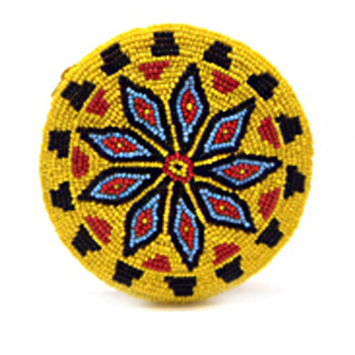 Native Design on Yellow (Round)