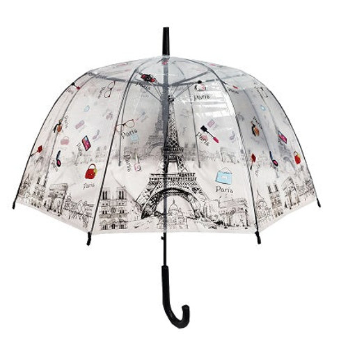 Umbrella- Clear dome with Paris monuments and accessories