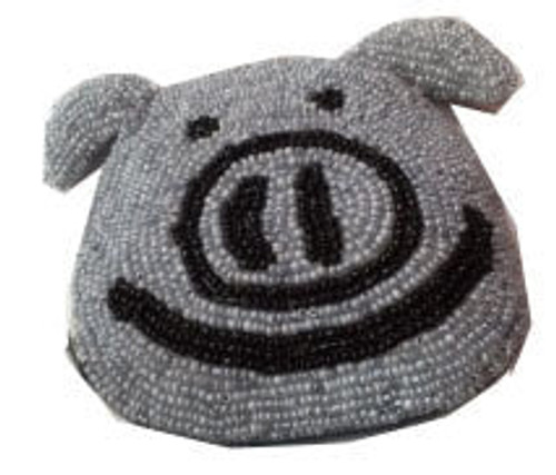 Pig smiling face, gray