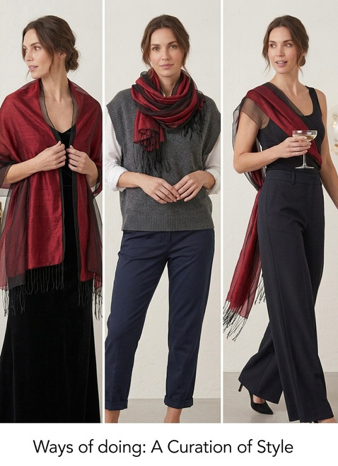 Sparkly shawl with fringes (colour options)