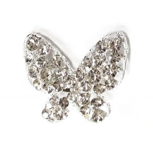 Brooch- pack of 12 silver butterfly