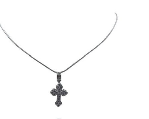Bracelet - Cross with black crystals
