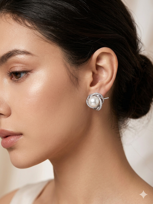 Stud Earring inside pearl 0399