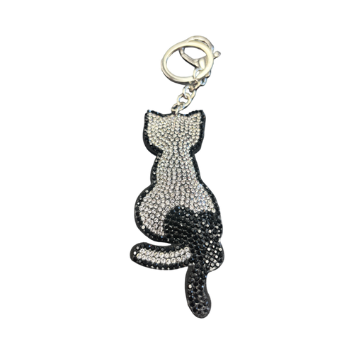 Key chain shine Rhinestones Cat