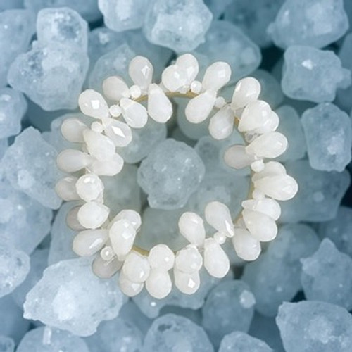 Bracelet - crystal  flower style elastic made