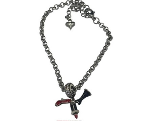 Bracelet stainless steel chain with lips dress shoes  charms