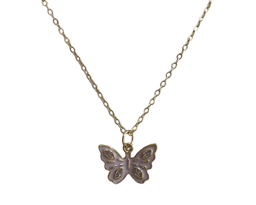 Necklace Butterfly Enamel pendant