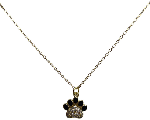 Necklace Paw pendant gold trim
