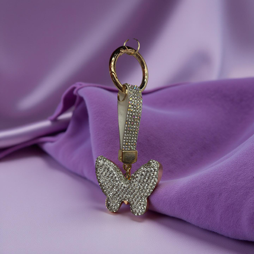 Keychain-3D rhinestone Butterfly