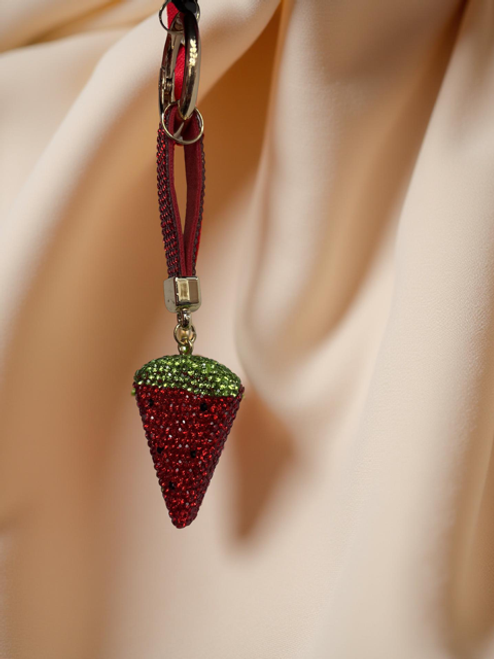 Keychain-3D rhinestone watermelon