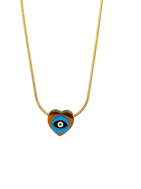 Necklace Heart sharp evil eye pendant