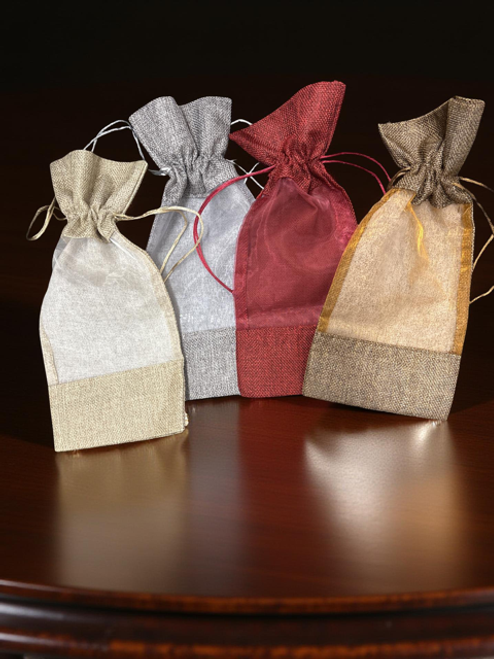Organza Bag wine  4 colour mix  12 pcs