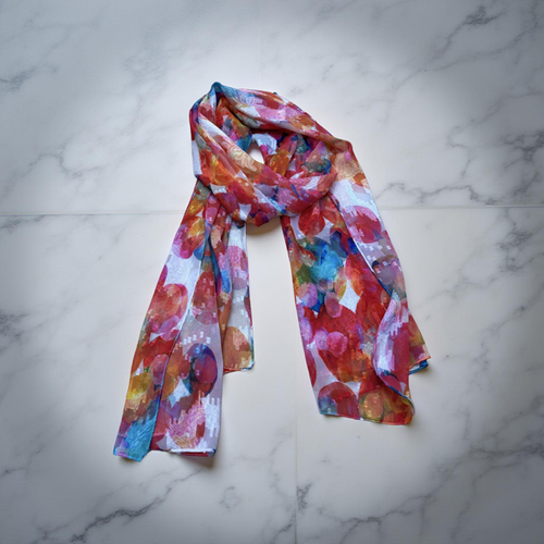 Scarf silk look Shine fabric
