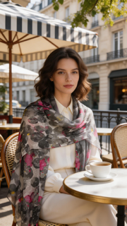 Scarf silk look Shine fabric