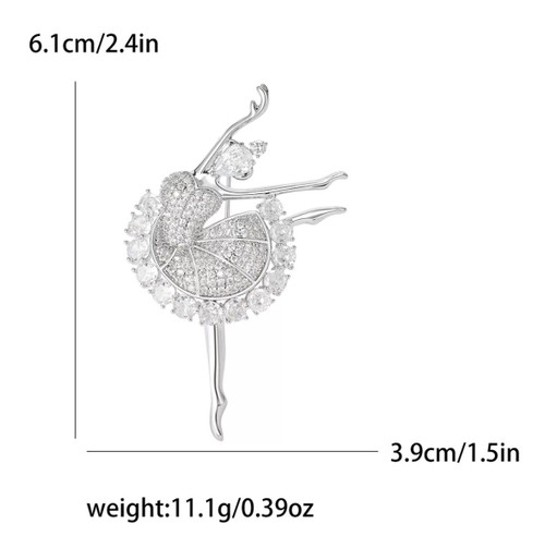 Brooch Ballerina Classic rhinestone