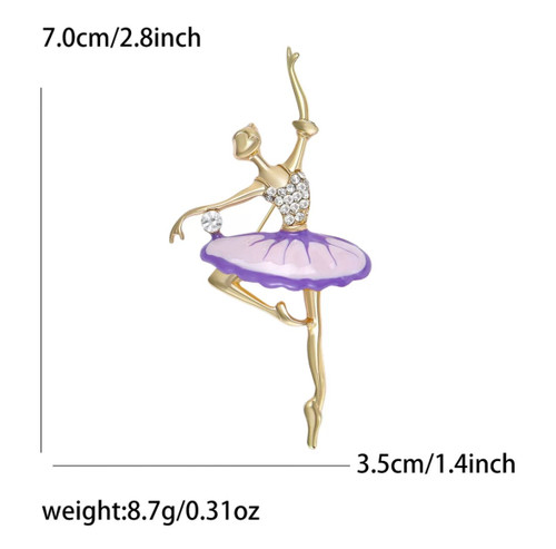Brooch Ballerina Border painted