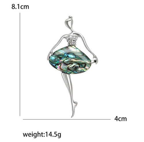 Brooch Ballerina wide dress marble look