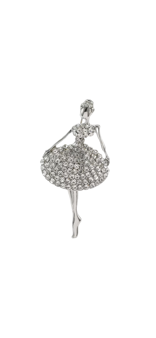 Brooch-Ballerina made clear stone