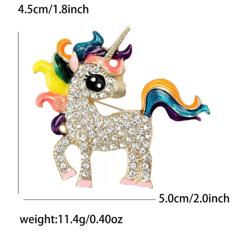 Brooch Colourful Unicorn