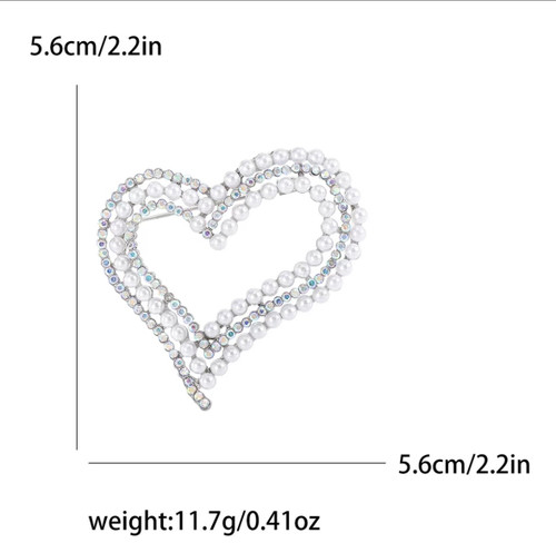 Brooch Heart trim Pearls