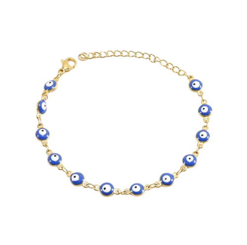 Bracelet evil eye  gold-tone evil eye charms