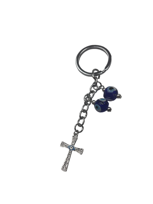 Evil eye with Cross style key chain