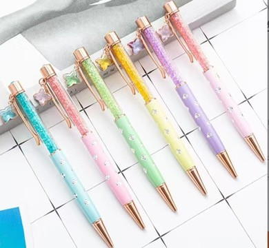 Pen set of 6 Macaron colour Crystal pen