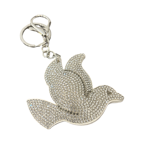 Key chain shine Rhinestones  Pigeon