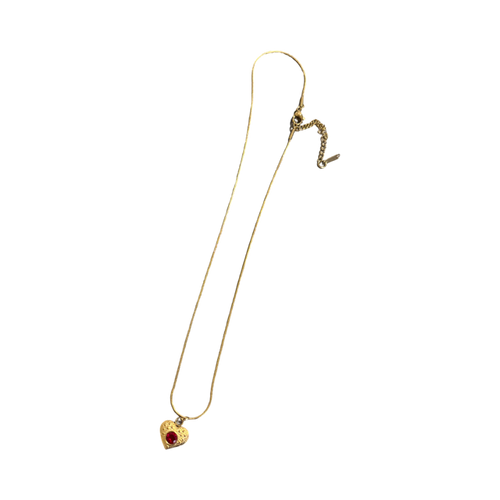 Necklace heart pendant rube red