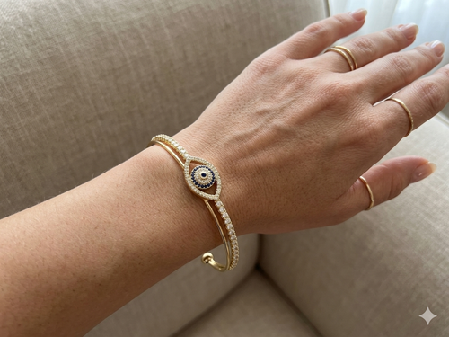 Evil eye  Crystal Cuff Bracelet